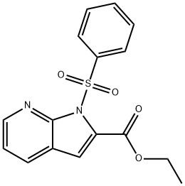 1H-Pyrrolo[2,3-b]pyridine-2-carboxylic acid, 1-(phenylsulfonyl)-, ethyl ester Struktur