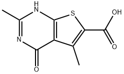 2,5-dimethyl-4-oxo-3,4-dihydrothieno[2,3-d]pyrimidine-6-carboxylic acid(SALTDATA: FREE) Struktur