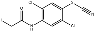 2,5-Dichloro-4-(2-iodoacetylamino)phenyl thiocyanate Struktur