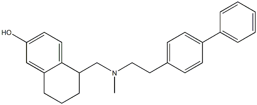 6-Hydroxy-N-methyl-N-(2-(4-phenylphenyl)ethyl)-1,2,3,4-tetrahydro-1-naphthalene methanamine Struktur