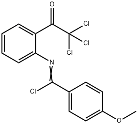 Benzenecarboximidoyl  chloride,  4-methoxy-N-[2-(trichloroacetyl)phenyl]-  (9CI) Struktur