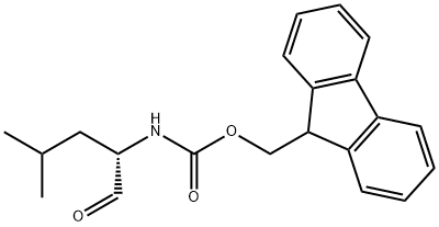 9H-Fluoren-9-ylmethylN-[(2S)-4-methyl-1-oxopentan-2-yl]carbamate Struktur