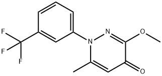 3-methoxy-6-methyl-1-[3-(trifluoromethyl)phenyl]pyridazin-4-one Struktur