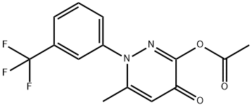 [6-methyl-4-oxo-1-[3-(trifluoromethyl)phenyl]pyridazin-3-yl] acetate Struktur