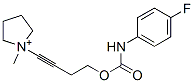 1-methyl-1-(4-((4-fluorophenylcarbamoyl)oxy)butynyl)pyrrolidinium Struktur