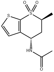 N-[(4S,6S)-6-METHYL-7,7-DIOXO-5,6-DIHYDRO-4H-THIENO[2,3-B]THIOPYRAN-4-YL]ACETAMIDE Struktur