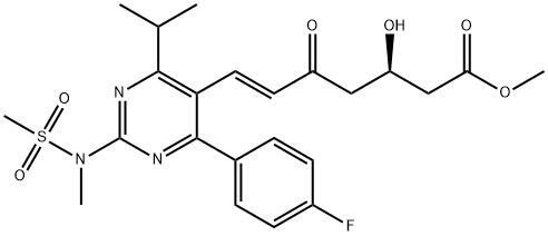 Methyl(+)-(3-R)-7-[4-(4-Fluorophenyl)-6-isopropyl-2-(N-methyl-N-methanesul
fonylamino) pyrimidin-5-yl]-3-hydroxy-5-oxo-6(E)-heptenoate Struktur