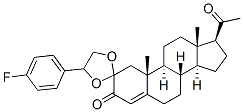 (1'-(4-fluorophenyl)(ethylenedioxy))pregn-4-ene-3,20-dione Struktur