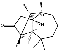 (1alpha,3abeta,4alpha,8abeta,9S*)-octahydro-4,8,8,9-tetramethyl-1,4-methanoazulen-2(1H)-one Struktur