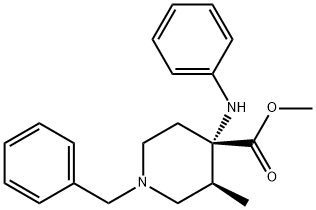 cis-3-Methyl-4-(phenylaMino)-1-(phenylMethyl)-4-piperidinecarboxylic Acid Methyl Ester Struktur