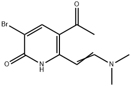 5-Acetyl-3-bromo-6-[(E)-2-(dimethylamino)ethenyl]-2(1H)-pyridinone Struktur