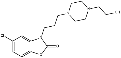 5-Chloro-3-[3-[4-(2-hydroxyethyl)piperazin-1-yl]propyl]benzoxazol-2(3H)-one Struktur