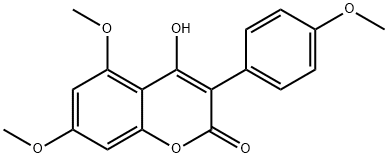 4-HYDROXY-5,7-DIMETHOXY-3-(4'-METHOXYPHENYL)COUMARIN Struktur