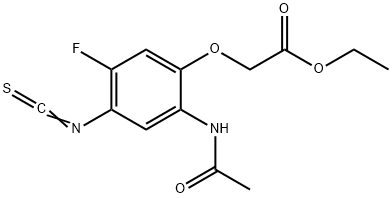 ethyl (2-acetylamino-5-fluoro-4-isothiocyanatophenoxy)acetate Struktur