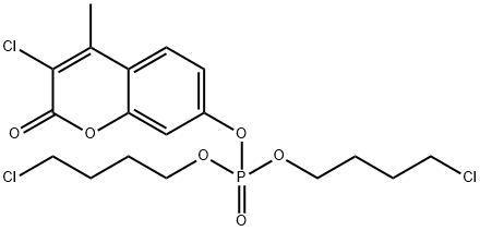 7-[bis(4-chlorobutoxy)phosphoryloxy]-3-chloro-4-methyl-chromen-2-one Struktur