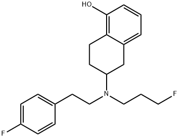 2-(N-n-3-fluoropropyl-N-(4-fluorophenyl)ethylamino)-5-hydroxytetralin Struktur