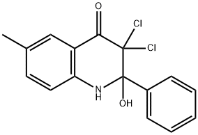 4(1H)-Quinolinone,  3,3-dichloro-2,3-dihydro-2-hydroxy-6-methyl-2-phenyl- Struktur