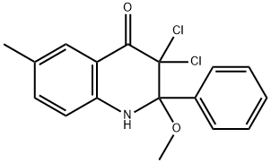 4(1H)-Quinolinone,  3,3-dichloro-2,3-dihydro-2-methoxy-6-methyl-2-phenyl- Struktur