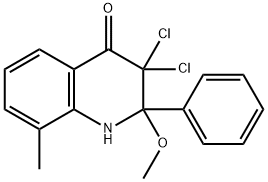 4(1H)-Quinolinone,  3,3-dichloro-2,3-dihydro-2-methoxy-8-methyl-2-phenyl- Struktur