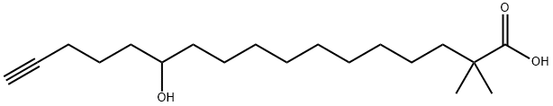 12-hydroxy-2,2-dimethyl-heptadec-16-ynoic acid Struktur