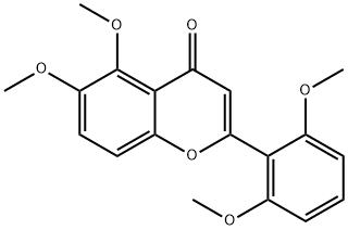 4H-1-Benzopyran-4-one, 2-(2,6-dimethoxyphenyl)-5,6-dimethoxy- Struktur