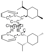 (+)-BIS[1-[(1'R,2'R,5'R)-2'-I-PROPYL-5'-METHYLCYCLOHEXYL]INDENYL]ZIRCONIUM (IV) DICHLORIDE Struktur