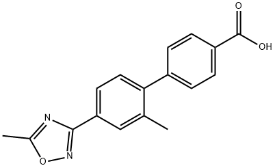 [1,1'-Biphenyl]-4-carboxylic acid, 2'-Methyl-4'-(5-Methyl-1,2,4-oxadiazol-3-yl)- Struktur