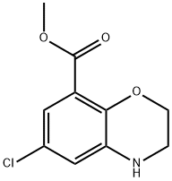 Methyl 6-chloro-3,4-dihydro-2H-benzo[b][1,4]oxazine-8-carboxylate Struktur