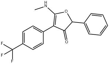 5-(methylamino)-2-phenyl-4-[4-(trifluoromethyl)phenyl]-3(2H)-furanone Struktur