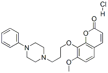 7-methoxy-8-[3-(4-phenylpiperazin-1-yl)propoxy]chromen-2-one hydrochlo ride Struktur