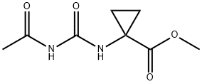 Cyclopropanecarboxylic acid, 1-[[(acetylamino)carbonyl]amino]-, methyl ester (9CI) Struktur