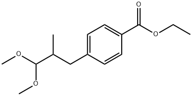 Benzoic acid, 4-(3,3-dimethoxy-2-methylpropyl)-, ethyl ester (9CI) Struktur