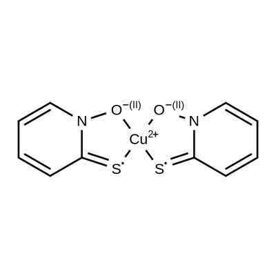 Bis(1-hydroxy-1H-pyridine-2-thionato-O,S)copper Structure