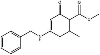 methyl 4-(benzylamino)-6-methyl-2-oxocyclohex-3-en-1-oate Struktur