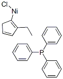 CHLORO(ETHYLCYCLOPENTADIENYL)(TRIPHENYLPHOSPHINE)NICKEL(II) Struktur