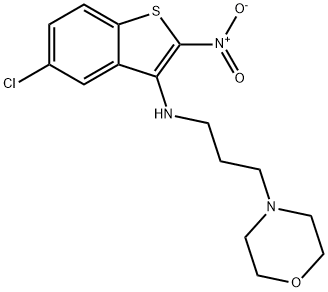 5-chloro-N-(3-morpholin-4-ylpropyl)-2-nitro-benzothiophen-3-amine Struktur