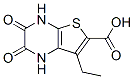 Thieno[2,3-b]pyrazine-6-carboxylic  acid,  7-ethyl-1,2,3,4-tetrahydro-2,3-dioxo- Struktur