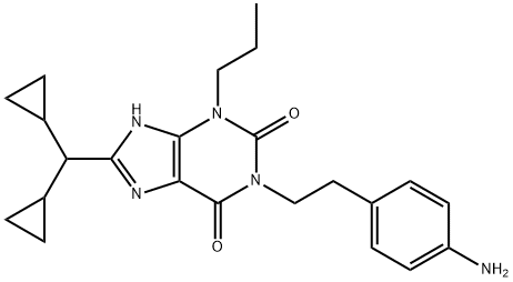 1-(4-Aminophenethyl)-8-dicyclopropylmethyl-1-propylxanthine Struktur