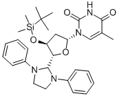 3'-O-(TBDMS)-5'-DEOXY-5'-(1,3-DIPHENYL-2-IMIDAZOLIDINYL)THYMIDINE Struktur