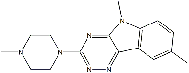 5,8-Dimethyl-3-(4-methyl-1-piperazinyl)-5H-1,2,4-triazino(5,6-b)indole Struktur