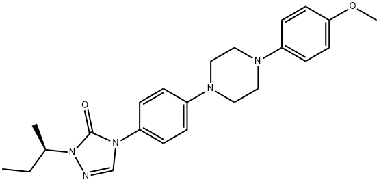 3H-1,2,4-TRIAZOL-3-ONE, 2,4-DIHYDRO-4-[4-[4-(4-METHOXYPHENYL)-1-PIPERAZINYL]PHENYL]-2-(1-METHYLPROPYL)-, (R)- Struktur