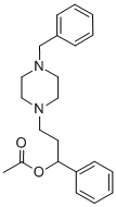 alpha-Phenyl-4-(phenylmethyl)-1-piperazinepropanol acetate (ester) Struktur