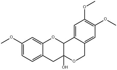 5,12a-Dihydro-2,3,10-trimethoxy-[2]benzopyrano[4,3-b][1]benzopyran-6a(7H)-ol Struktur