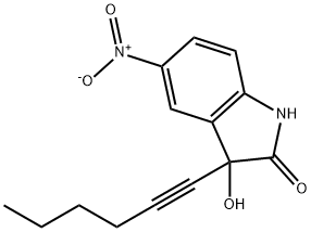 3-(1-Hexynyl)-3-hydroxy-5-nitro-2-indolinone Struktur