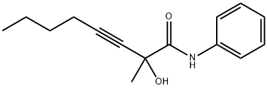 2-(hydroxy)-3-octyn carboxanilide Struktur