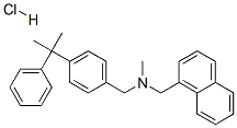 N-Methyl-N-((4-(1-methyl-1-phenylethyl)phenyl)methyl)-1-naphthalenemethanamine hydrochloride Struktur