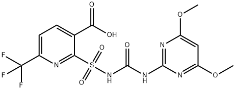 2-[(4,6-dimethoxypyrimidin-2-yl)carbamoylsulfamoyl]-6-(trifluoromethyl )pyridine-3-carboxylic acid Struktur