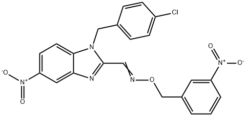 1-((4-Chlorophenyl)methyl)-5-nitro-1H-benzimidazole-2-carboxaldehyde,  O-((3-nitrophenyl)methyl)oxime Struktur