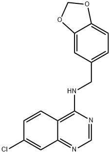 N-(1,3-BENZODIOXOL-5-YLMETHYL)-7-CHLORO-4-QUINAZOLINAMINE Struktur