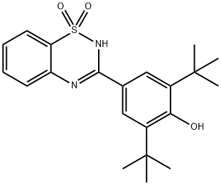 4-(4H-1,2,4-benzothiadiazine-3-yl)-2,6-bis(dimethylethyl)phenol-S,S-dioxide Struktur